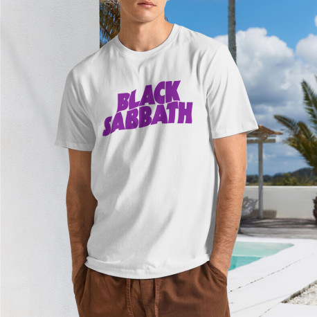 Men's Black Sabbath Purple LogT-shirts White